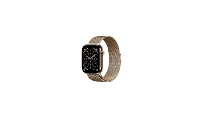 Apple Watch Series 11 GPS + Cellular 46mm Gold Titanium Case with Gold Milanese Loop - M/L
