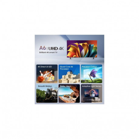 Hisense 55E6NT 139.7 cm (55") 4K Ultra HD Smart TV Wi-Fi Black 300 cd/m²