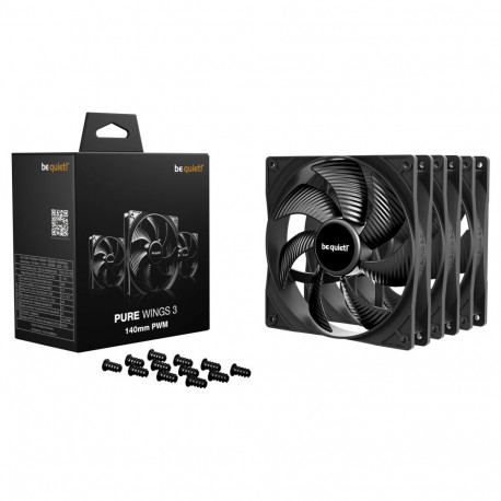 Pure Wings 3 140mm PWM 3-Pack(schwarz, 3er-Pack, 140 mm)
