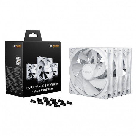 Pure Wings 3 120mm PWM Reverse White 3-Pack(weiß, 3er-Pack, 120 mm)