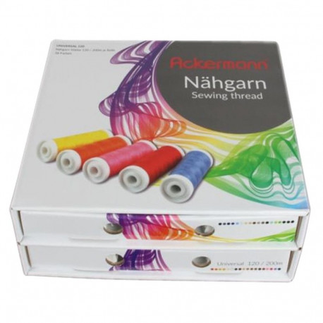 Ackermann valge õmblusniidikarp