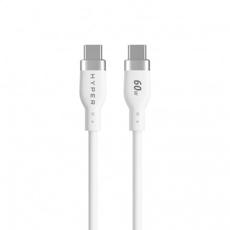 Hyper HyperJuice USB-C silikoonist laadimiskaabel, 1.5 m, valge HJ4011WHGL