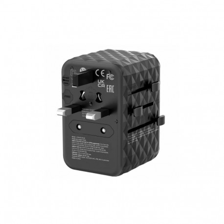 Verbatim Travel Adapter EU/UK/US GaN 2xUSB-A/2xUSB-C PD 65W UTA-05 black 32120