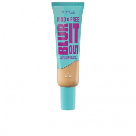 RIMMEL LONDON KIND & FREE BLUR IT OUT base efecto mate #210-Golden Beige 30 ml