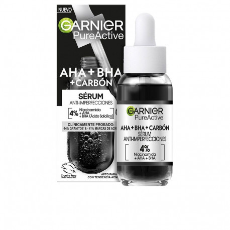 GARNIER PURE ACTIVE AHA + BHA + CARBÓN sérum anti-imperfecciones 30 ml