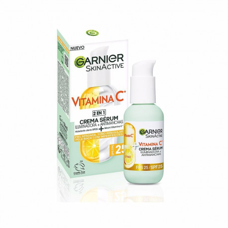 GARNIER VITAMINA C crema sérum 2en1 iluminadora + anti-manchas SPF25 50 ml