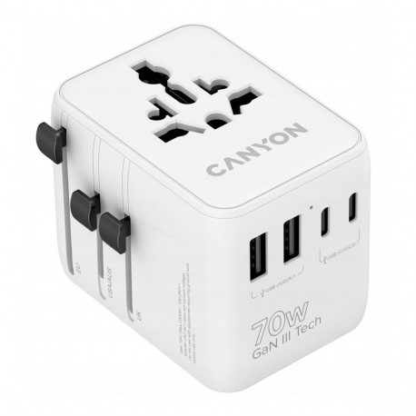 CANYON Travel Adapter OnTour 70 EU/UK/US/AUS 70W White 5291485019334
