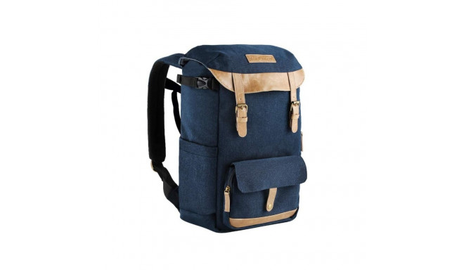 Camera Backpack - K&F Concept Vintage Blue 600D Polyester with Rain Cover