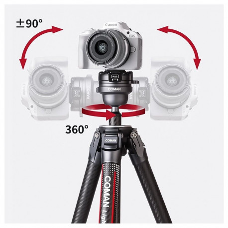 Tripod - Coman Trikojis Light-W 158cm 5kg Load Carbon Fiber