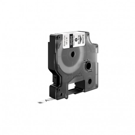 Label Tape - Dymo Vinyl 18484 Durable Polyester Glossy Finish Black White