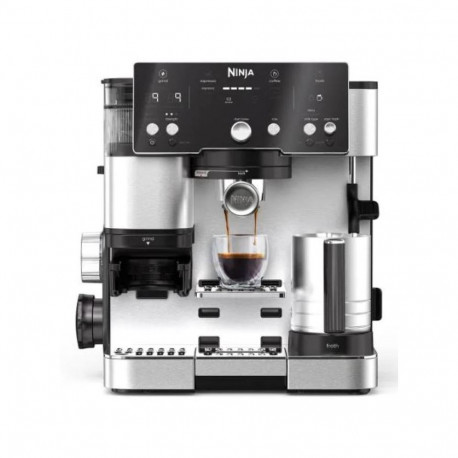 Coffee Machine - Ninja Luxe Essential 2-in-1 Espresso & Filter 25 Grind Settings Silver Black