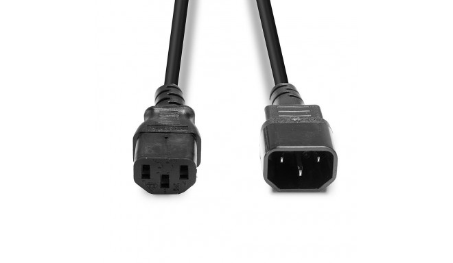 Mains Extension Cable - LINDY C14 to C13 Mains Extension Cable, 1 m, Black