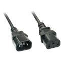 3m C14 to C13 Mains Extension Cable, black IEC C14 Connector to IEC C13 Connector