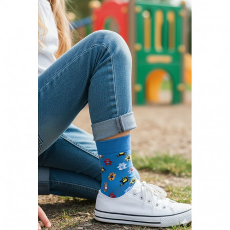 SOKISAHTEL ZOE sinised mõmmidega sokid lastele 443