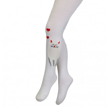 SOKISAHTEL KITTY valged kassiga sukkpüksid lastele 428, 431, 432, 427