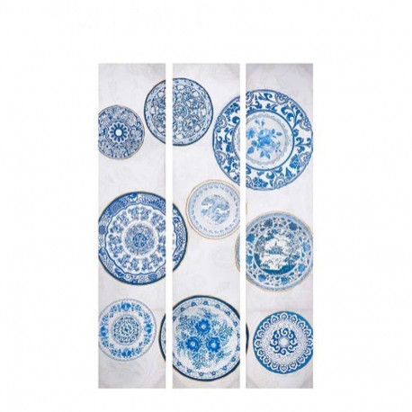 Folding screen Gift Decor PC343330 PC343330 Blue White Canvas 122 x 2,5 x 180 cm 40 x 180 x 7 cm Pla