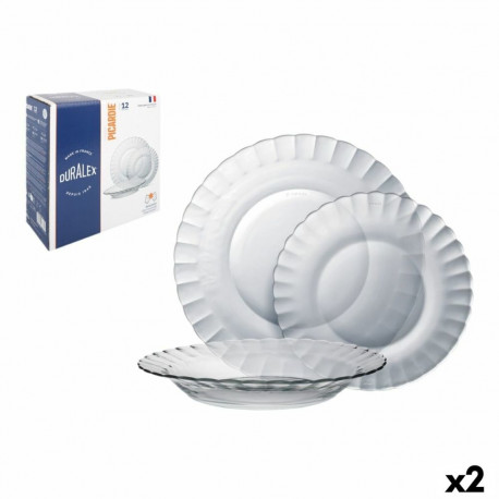 Lauanõud Duralex Picardie Läbipaistev 12 Tükid, osad (2 Ühikut)