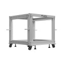 OPEN RACK 19" 9U 600X600-1100 ADJUSTABLE GREY LANBERG