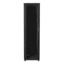 RACK CABINET 19" FREE-STANDING 47U/800X1000 (FLAT PACK) WITH GLASS DOOR BLACK LANBERG