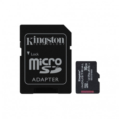 Kingston Technology 16GB microSDHC tööstuslik C10 A1 pSLC kaart + SD adapter