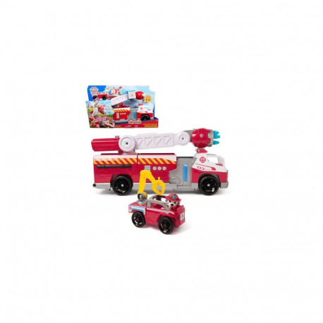 PAW Patrol Fire Rescue: Rapid Reload Fire Truck with Marshall Figure, Quick-Fire Launcher, Lights &a