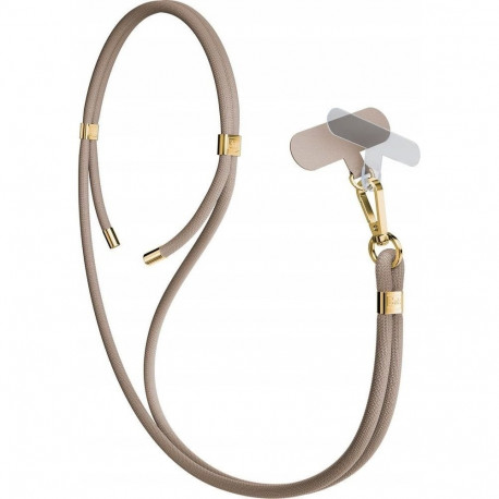 3MK EasyClip Elite Phone Lanyard - Taupe (beige with gold accents)