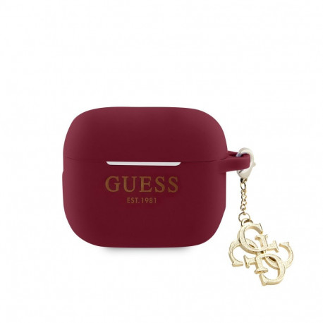 Guess - Airpods 3 Case Silicone Classic Logo Gold With 4G Charm Marengo