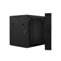 RACK CABINET 19" DOUBLE-SECTION WALL-MOUNT 12U/600X600 (FLAT PACK) BLACK LANBERG