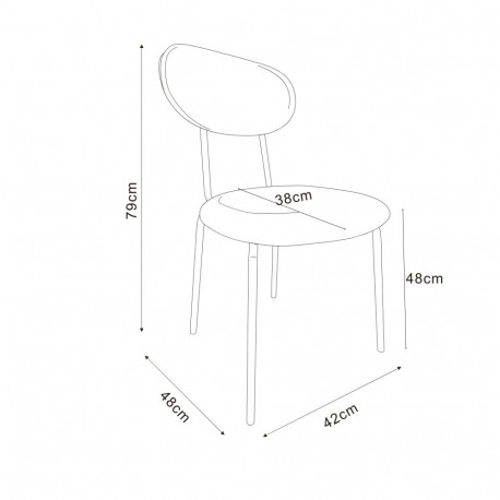 Chair KATO 42x48xH79cm, mauve pink corduroy