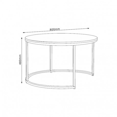 Coffee table HEDVIG 2pcs set, ash/black