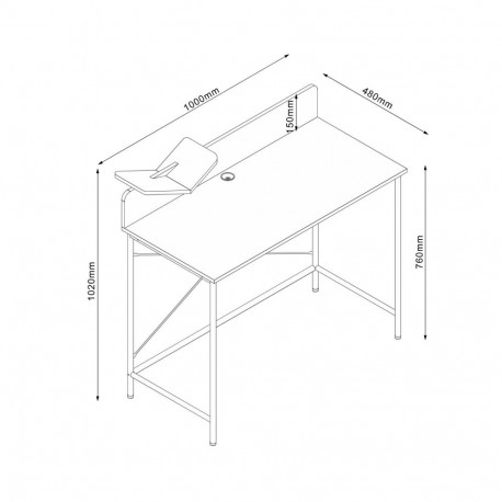 Kirjutuslaud HEDVIG 100x49,5xH102cm, saar/must
