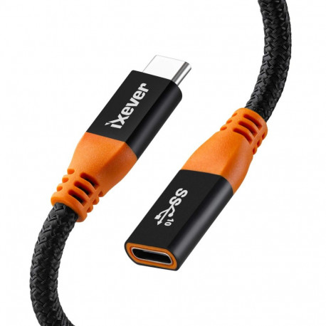 USB 3.2 Gen 1 Aktivverlängerungskabel, USB-C Stecker > USB-C Buchse (schwarz, 5 Meter)