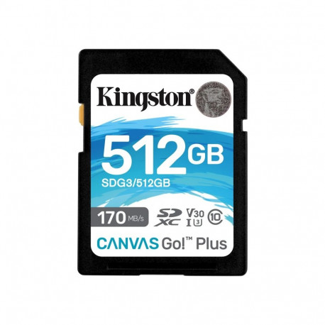 Kingston Canvas Go! Plus 512 GB SDXC, memory card (black, UHS-I (U3), Class 10, V30)