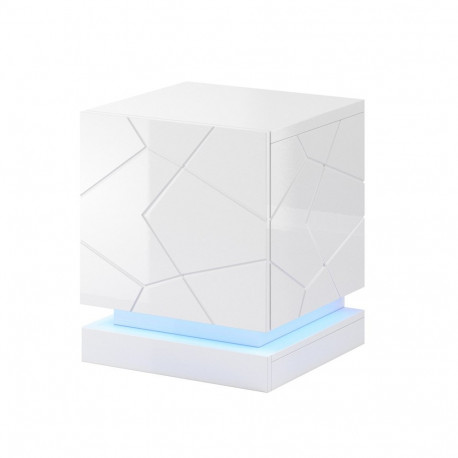 QIU bedside table 2 pcs. 46x41.5x53 cm white glossy/white glossy