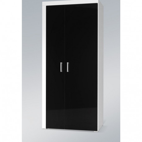 Cama wardrobe SAMBA white/black gloss