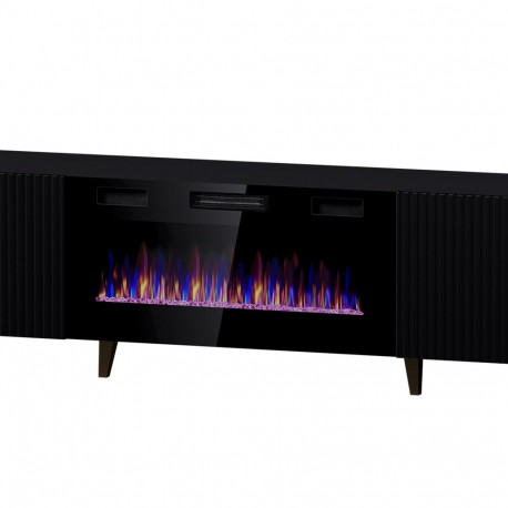 RTV cabinet PAFOS EF with electric fireplace 180x42x49 black matt