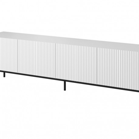 PAFOS RTV kapp mustal terasraamil 200x40x60 cm valge matt