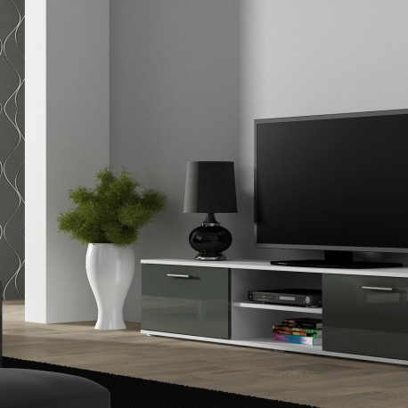 Cama TV alus SOHO 180 valge/hall läikiv