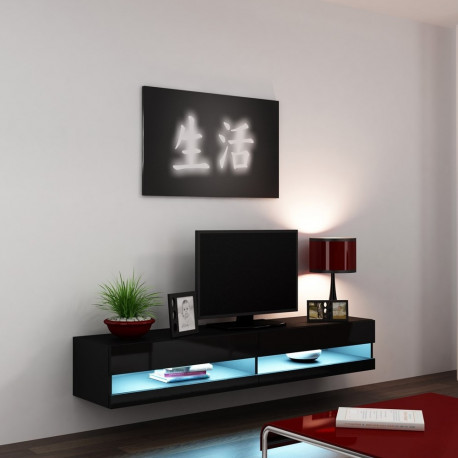 Cama TV stand VIGO NEW 30/180/40 black/black gloss