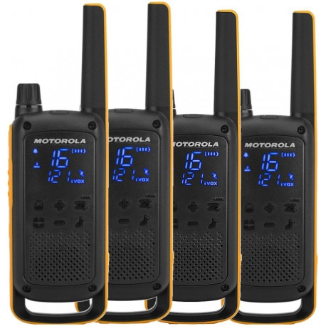 Motorola Talkabout T82 Extreme Quad Pack kahepoolne raadio 16 kanalit must, oranž