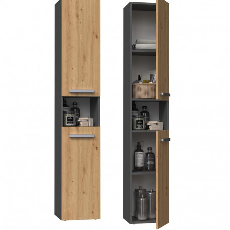 Topeshop NEL I ANT/ART vannitoa hoiukapp grafiit, tamm