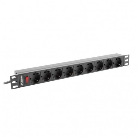 LANBERG 19" PDU 1U 9x Schuko riiuli toiteplokk