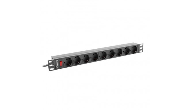 LANBERG 19" PDU 1U 9x Schuko riiuli toiteplokk