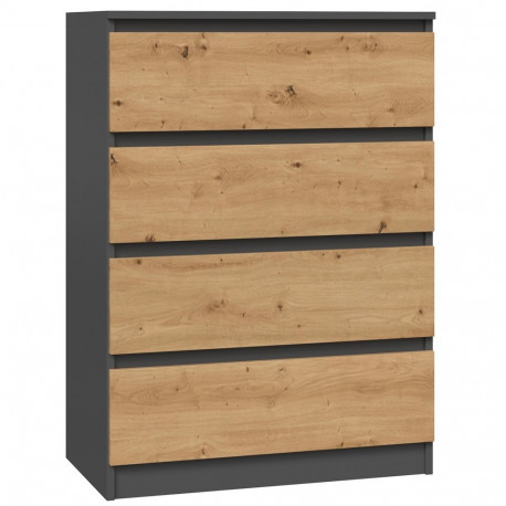 Topeshop M4 ANTRACYT/ARTISAN chest of drawers