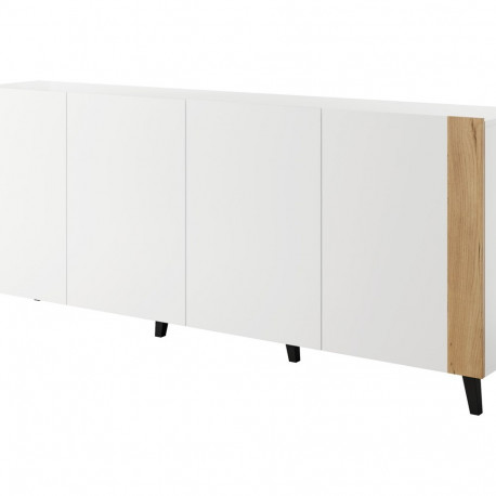 FARO chest of drawers 200x42x82 white matt + oak craft