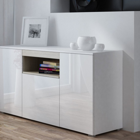 Cama sideboard VIVA 150 white/white gloss + sonoma oak