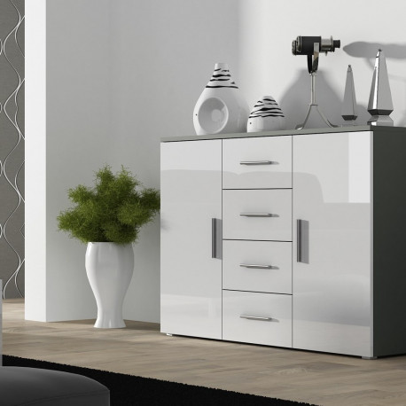 Cama living room sideboard UNI grey/white gloss
