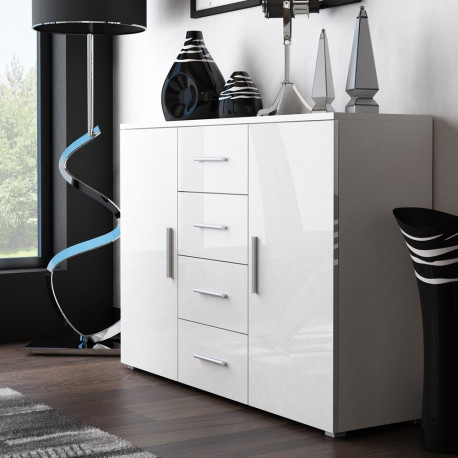 Cama elutoa kummut UNI WHITE valge/valge läikiv