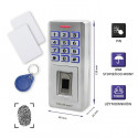 Qoltec 52447 Code lock OBERON with fingerprint reader | RFID | Code | Card | key fob | Doorbell | IP
