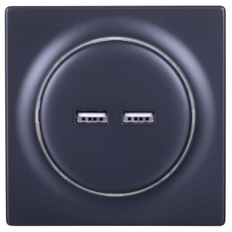 Fibaro FGWU-021-8 socket-outlet 2x USB Black